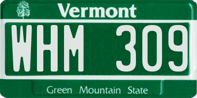 VT license plate WHM309