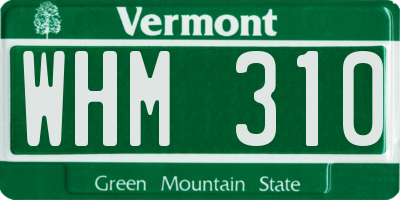 VT license plate WHM310