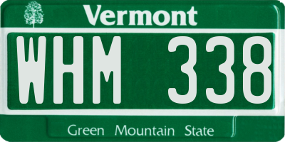 VT license plate WHM338