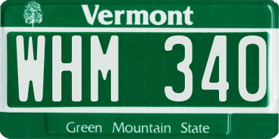 VT license plate WHM340