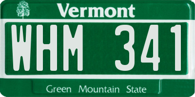 VT license plate WHM341