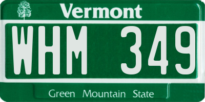 VT license plate WHM349