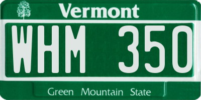 VT license plate WHM350