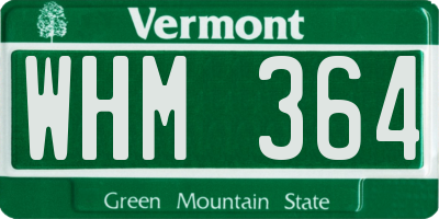 VT license plate WHM364