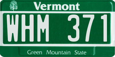 VT license plate WHM371