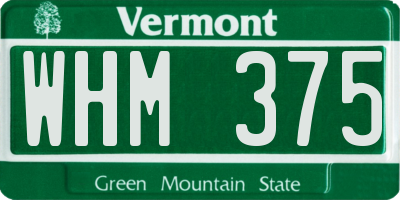 VT license plate WHM375