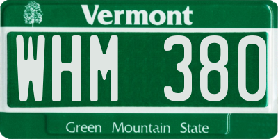 VT license plate WHM380