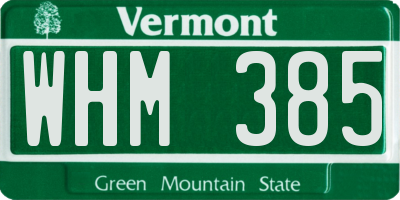VT license plate WHM385