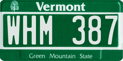 VT license plate WHM387