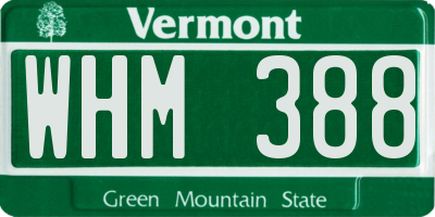 VT license plate WHM388