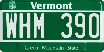 VT license plate WHM390