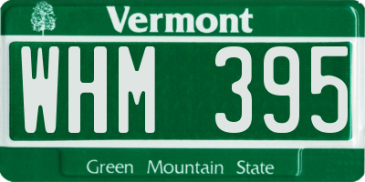 VT license plate WHM395