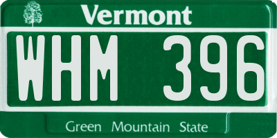 VT license plate WHM396