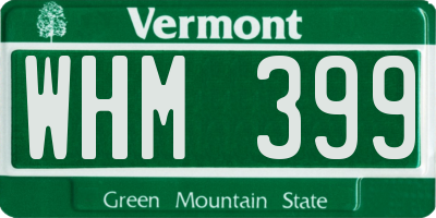 VT license plate WHM399