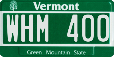 VT license plate WHM400