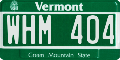 VT license plate WHM404