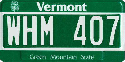 VT license plate WHM407
