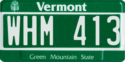 VT license plate WHM413