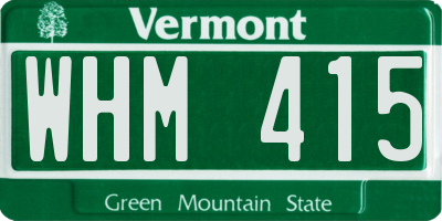 VT license plate WHM415
