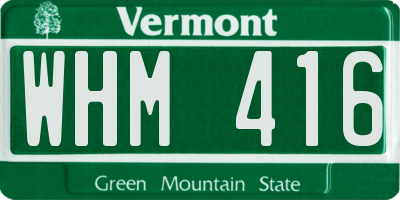 VT license plate WHM416