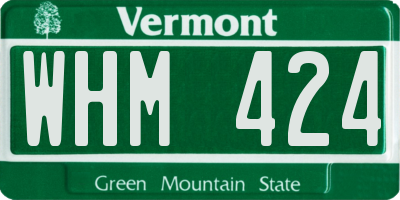 VT license plate WHM424