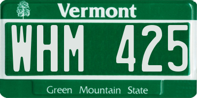 VT license plate WHM425