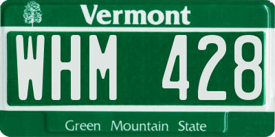 VT license plate WHM428