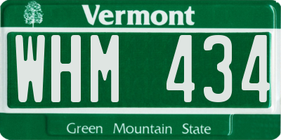 VT license plate WHM434