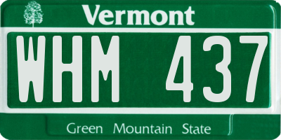 VT license plate WHM437