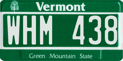 VT license plate WHM438