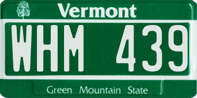 VT license plate WHM439