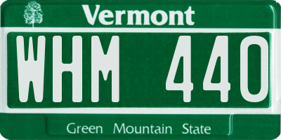 VT license plate WHM440