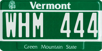 VT license plate WHM444
