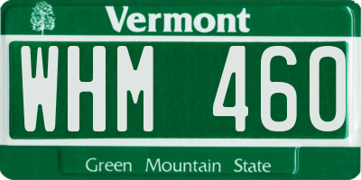 VT license plate WHM460