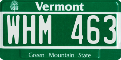 VT license plate WHM463