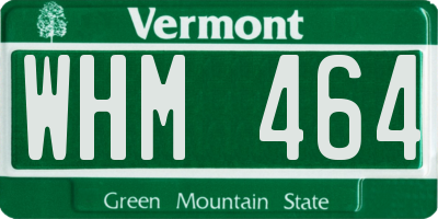 VT license plate WHM464