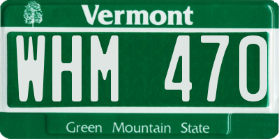 VT license plate WHM470
