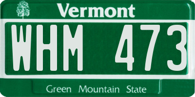 VT license plate WHM473