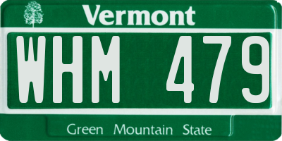 VT license plate WHM479