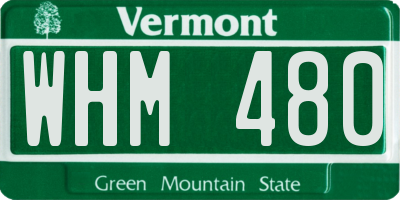 VT license plate WHM480