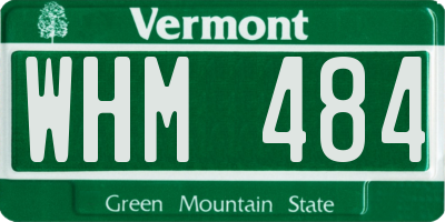 VT license plate WHM484