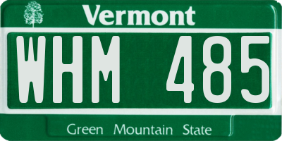 VT license plate WHM485