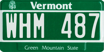VT license plate WHM487