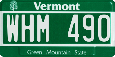 VT license plate WHM490