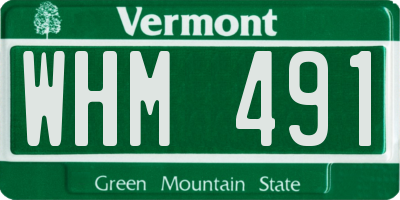 VT license plate WHM491