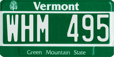 VT license plate WHM495