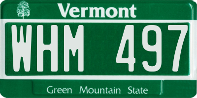 VT license plate WHM497