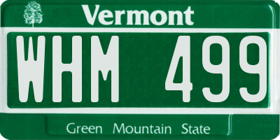 VT license plate WHM499