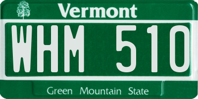 VT license plate WHM510