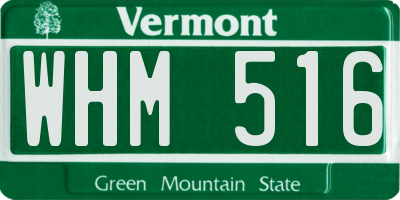 VT license plate WHM516